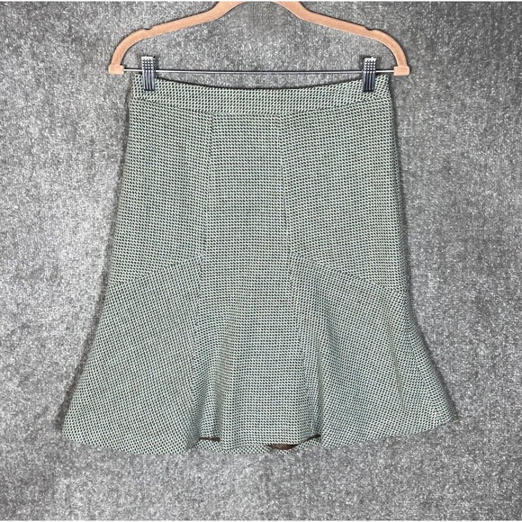 Ann Taylor LOFT Wool Blend‎ Lined Skirt Womens Size 8 Petite 8P Blue Tan - Picture 1 of 8